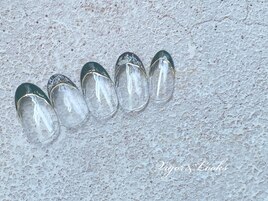 フレンチ　ミラーライン　緑