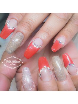 ジュジュ(Juju)/オレンジのフレンチネイル