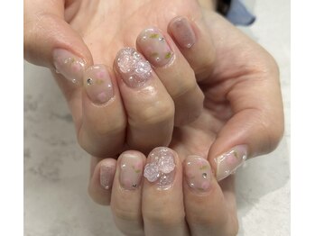 人気！小花柄 ネイル