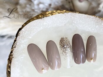ルーモス 桜川店(Lumos)/シンプルネイル/グレージュ