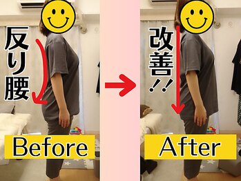 ボディラボらくなり/施術ビフォー&アフター効果体感