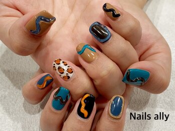 ネイルズアリー 立川店(Nails ally)/うねうね×レオパード×ぷっくり