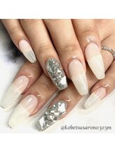 エム(M)/ワンカラー+埋め尽くしネイル☆