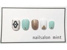 ネイルアンドアイ ミント(nail＆eye mint)/オルテガ柄フットネイル