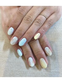 パステル大理石ネイル