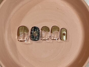 カラ ネイル 中津店(calla nail)/ツイードとお星さまネイル☆