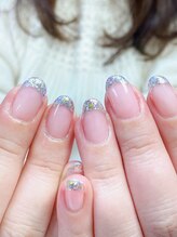 ネイルージュ/キラキラフレンチ