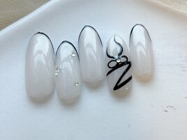 スキニーフレンチ×リボンネイル