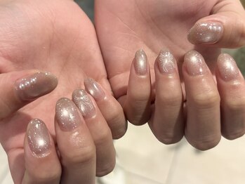 ネイルズ ララ(nails Lala)/ribbon × pearl × magnet