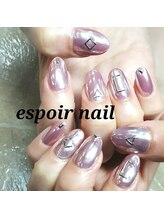 ネイルアンドアイラッシュサロン エスポアール(nail&eyelash salon espoir)/ピンクミラーネイル　75分コース