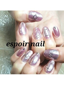 ネイルアンドアイラッシュサロン エスポアール(nail&eyelash salon espoir)/ピンクミラーネイル 75分コース