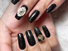 レディグリッター(Lady glitter)/ラメブラック×ビジュー