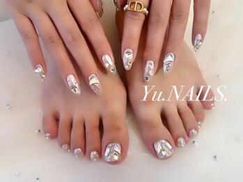 ユーネイルズ 恵比寿(Yu.NAILS.)/夏ネイルハンドフット◎オーロラ