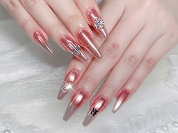 チップ長さ出しオーロラネイル