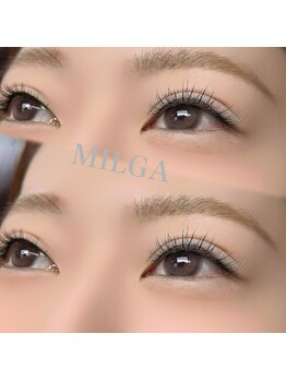 ミルガ(MILGA)の写真/”大人女性の抜け感デザイン”オトナ可愛いまつ毛パーマで伏し目まで美しく。
