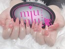 クリア花ネイル
