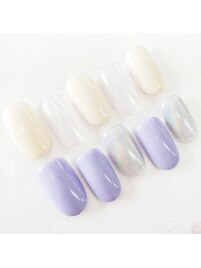 ワンカラー＋ミラーネイル