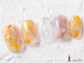 アイネイルズ 横浜WEST店(I-nails)/オレンジニュアンスネイル8000円
