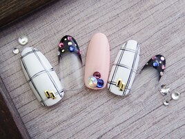 チェック×ストーン￥７９８０