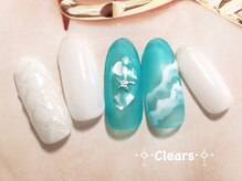 ビューティーネイルサロン クリアーズ(Clears)/マットな海の波ネイル