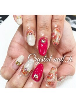 クリスタルネイル ゆめタウン博多店(CRYSTAL NAIL)/フラワーアートネイル