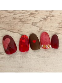 バレンタインネイル