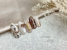 ウィズ 神戸(with)/レオパードネイル　ブラウン