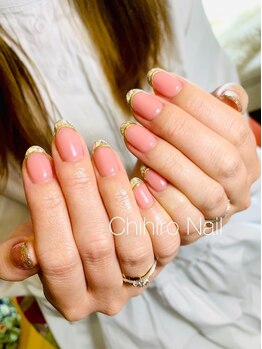 チヒロネイル/ガラスフレンチネイル