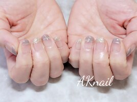 平行フレンチネイル／シンプル