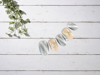 FAST NAIL 春日部店【パラジェル/ジェルネイル専門/定額/マグネット/フットネイル】/チェック ツイード 【11521】