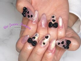 【自爪ネイル】リボンネイル