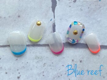 ネイルアンドまつげエクステ ブルーリーフ 四谷三丁目店(Blue Reef)/カラフルフレンチネイル