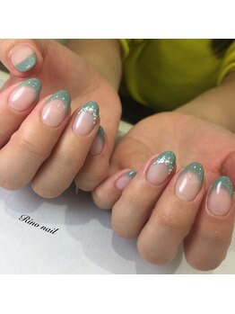 リノ ネイル(Rino nail)/カーキフレンチ