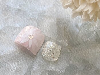 Foot☆手書きフラワーアート