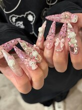 ネイルサロンアンドスクール ベル(Belle)/スカルプ × ヒョウ柄y2k