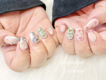 アンノウン 久屋大通店(Unknown.)/アシンメトリーネイル.・°＊