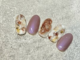 ニュアンス天然石ネイル