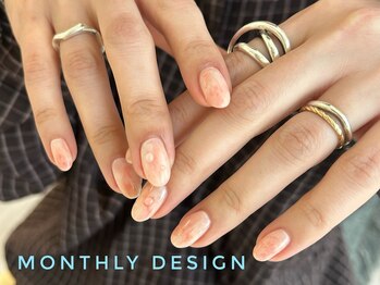 桃ネイル*4月monthly