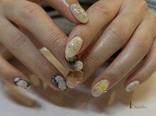 アイネイルズ 吉祥寺店(I nails)/手書きハート絵画フラワーネイル