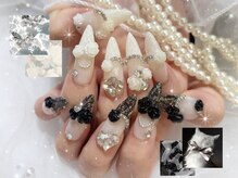 キャンディドロップネイル(CANDY DROP NAIL)/モノクロレースネイル