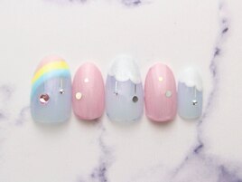 虹色＆雲ネイル初回￥7500