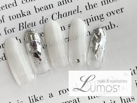 キラキラネイル/ホワイトグラデ