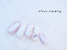 ネイルサロン ハートフルキー(Heartful key)/押し花×マグネット¥8000