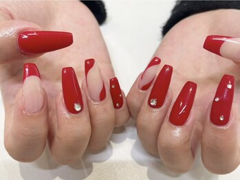 アース ネイルアンドアイラッシュ 甲府昭和店(HAIR & MAKE EARTH Nail&Eyelash)/長さだし込みネイル　15000円