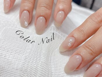 コラールネイル 本町(Colar Nail)/シンプルはパール添えても◎