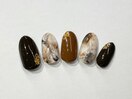 ブラウン系ニュアンスネイル
