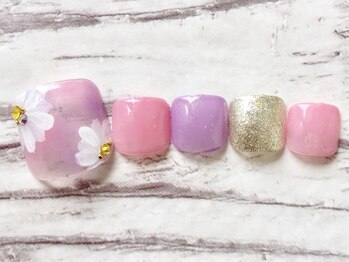 ネイルサロン アミュゼ/定額デザインフットジェル 