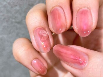 チャーム(charmu.)/桃ネイル