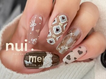 ヌイ 下北沢(nui.)/バレンタインネイル 手描き