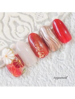 たゆ ネイル(たゆnail)/お正月成人式キラキラネイル